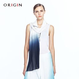 origin安瑞井旗舰店 安瑞井品牌服饰丝巾夏季遮阳渐变印花蚕丝围巾女士长方形真丝披肩 简单网www.j.cn